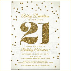 Gold Birthday Party Invitations