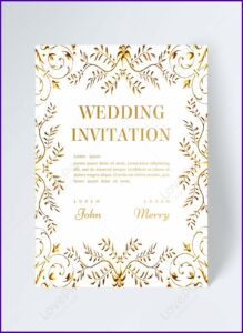 Golden Floral Wedding Invitation Template Free