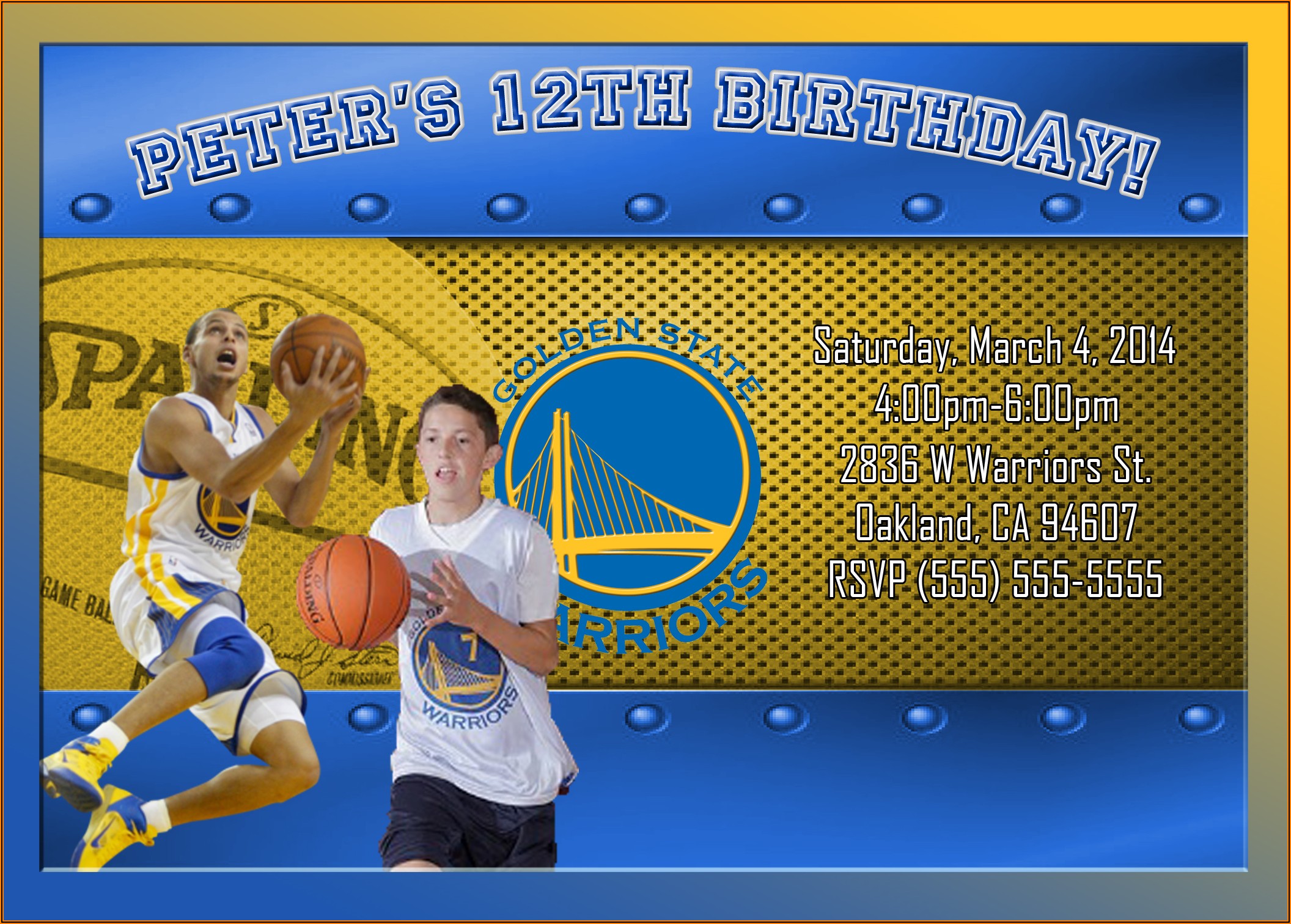 Golden State Warriors Birthday Invitations Printable