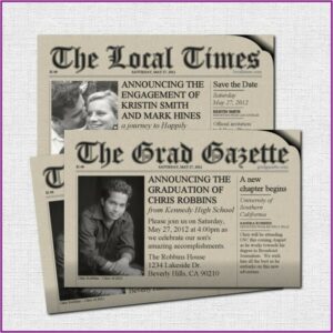 Graduation Newspaper Announcement Examples