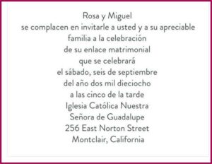 Hispanic Spanish Wedding Invitations Wording Samples