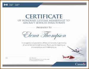 Honorary Membership Certificate Template Word