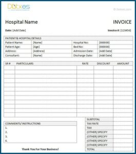 Hospital Payment Receipt Template
