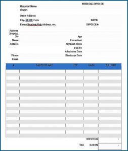 Hospital Receipt Template