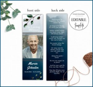 In Loving Memory Bookmark Template Free Download