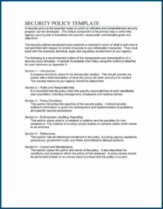 Information Security Policies Procedures And Standards Template