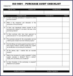 Iso 9001 Documentation Format