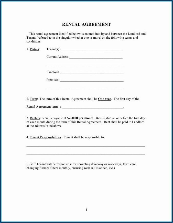Landlord Tenant Lease Agreement Forms Free