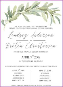 Lds Wedding Announcement Wording