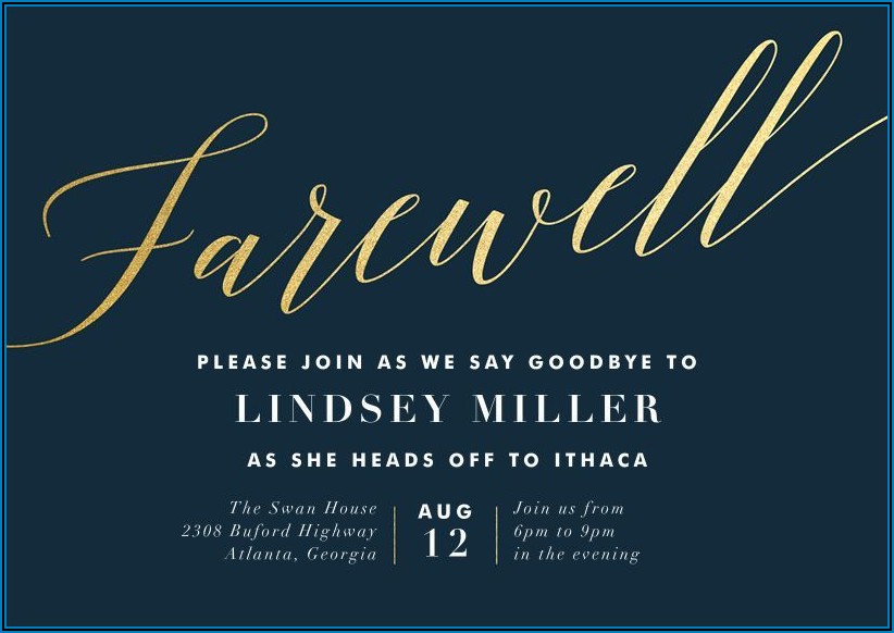 Leaving Party Invitation Templates Free