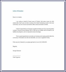 Letter Template For Prize Donations