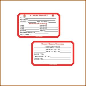 Medication Card Template For Wallet