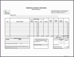 Mileage Reimbursement Form Template