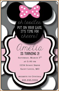 Minnie Mouse Second Birthday Invitations