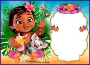 Moana Invitation Template Editable