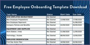 New Staff Onboarding Template
