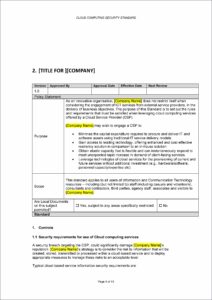Nist Cloud Security Policy Template