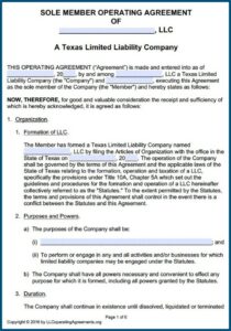Nj Llc Operating Agreement Template Free