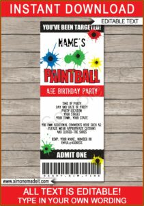 Paintball Invitation Template