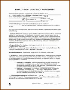 Part Time Employment Contract Template Nz
