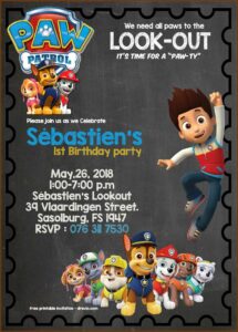 Paw Patrol Birthday Invitations Free Download