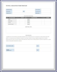 Payroll Deduction Form Template Australia