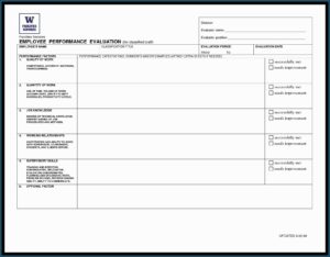 Performance Appraisal Form Template Word