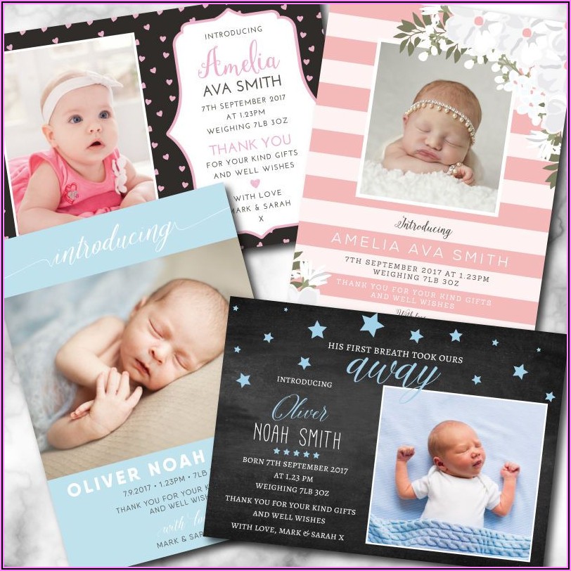 Personalised New Baby Announcement Cards