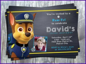 Personalized Paw Patrol Birthday Invitations