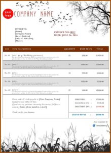 Pest Control Invoice Template Free