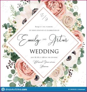 Pink Flower Wedding Invite