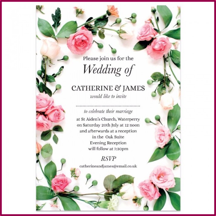 Pink Rose Wedding Invitations