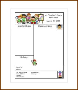 Printable Newsletter Templates For Teachers