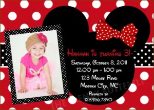 Red Minnie Mouse 2nd Birthday Invitations