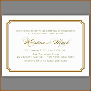 Rehearsal Dinner Invitation Sample Text