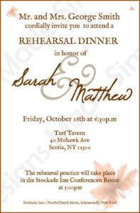 Rehearsal Dinner Invitation Wording