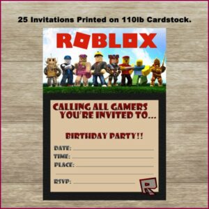 Roblox Birthday Invitation Card Roblox Invitation Template Free
