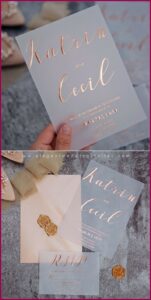 Rose Gold Foil Printed Wedding Invitations