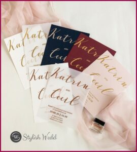 Rose Gold Foil Vellum Wedding Invitations