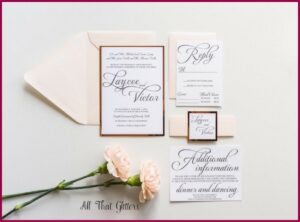 Rose Gold Foil Wedding Invitations Blush