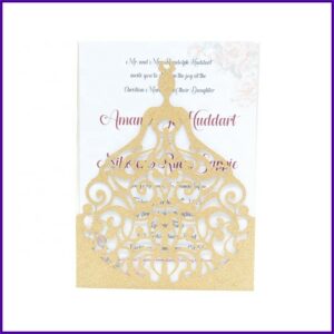 Rose Gold Laser Cut Quinceanera Invitations