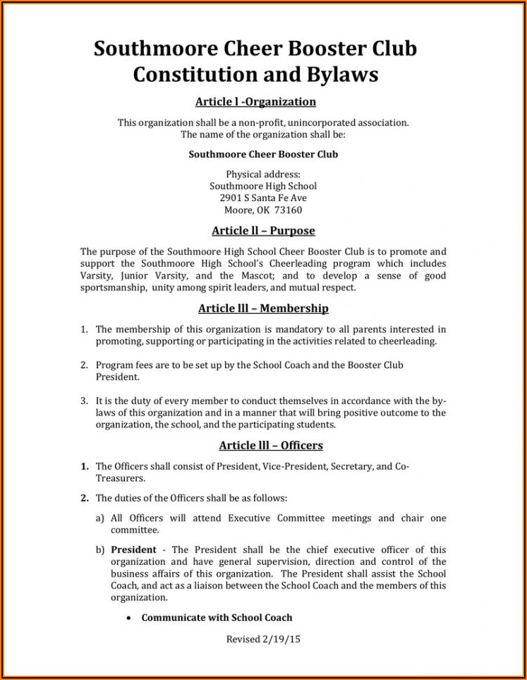 Safety Committee Bylaws Template