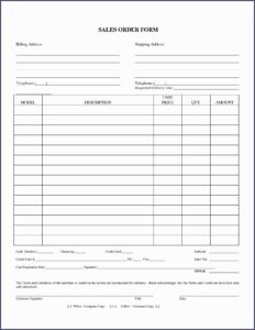 Sales Order Forms Templates Free