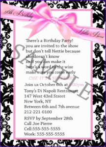 Sample 30th Birthday Invitation Wording