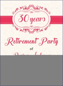 Sample Retirement Party Invitation Template