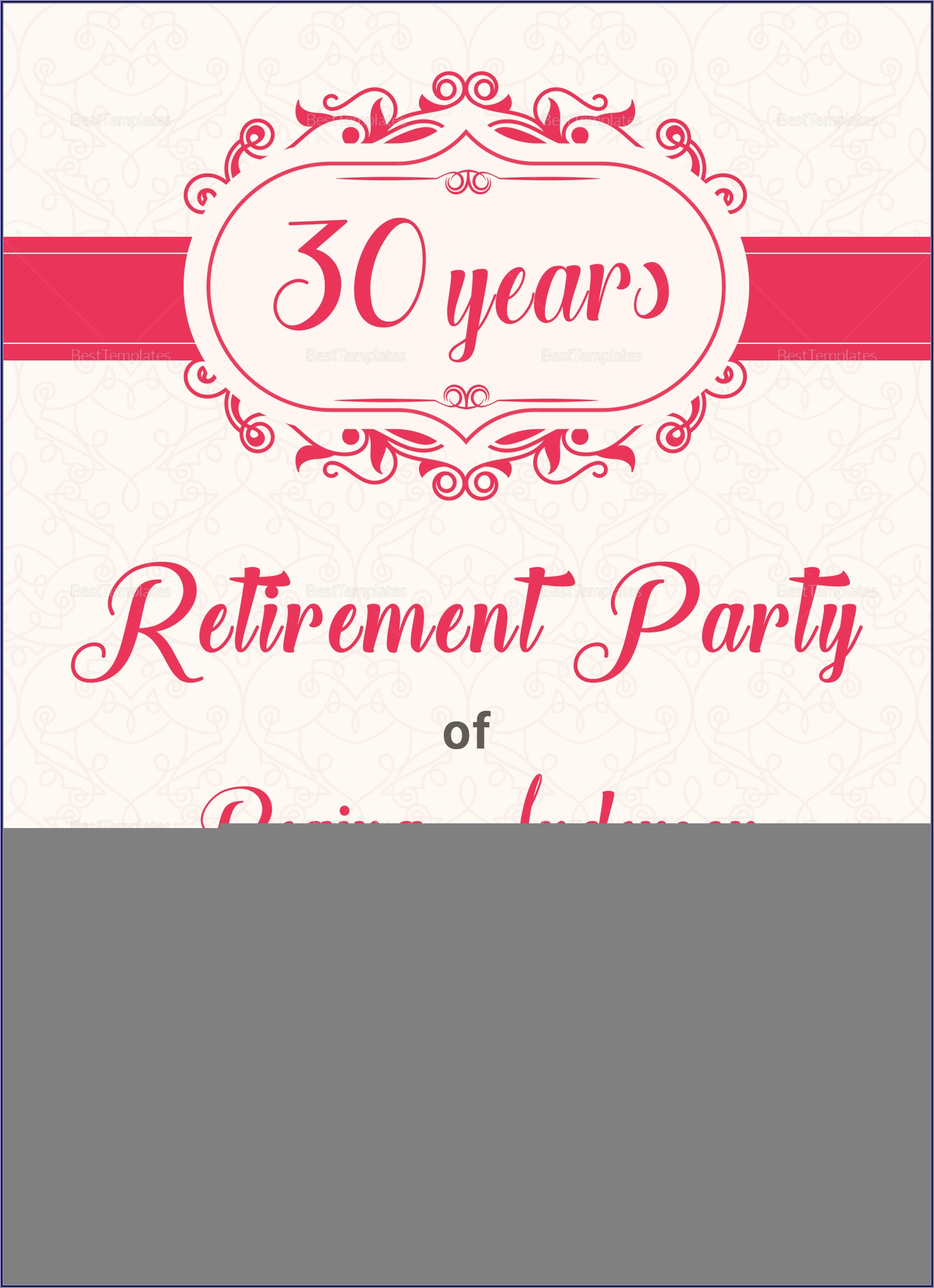 Sample Retirement Party Invitation Template