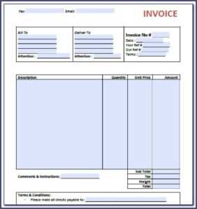 Self Employed Invoice Template Uk Free