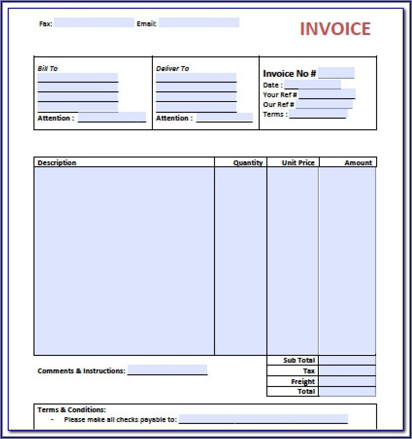 Self Employed Invoice Template Uk Free