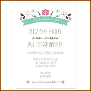 Simple Casual Wedding Invitation Wording Couple Hosting