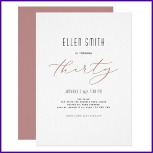 Simple Elegant Birthday Invitations
